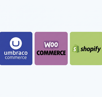 logo's van umbraco woocommerce en shopify